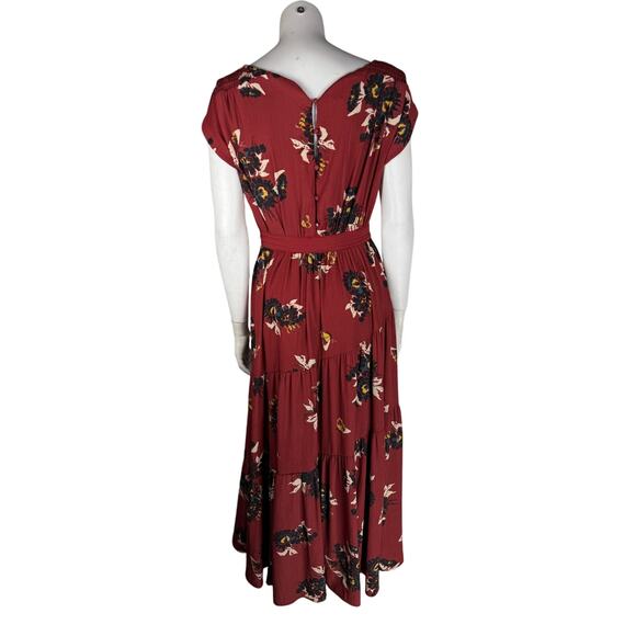 Free People Maxi Dress Women's 6 All I Got Burgundy Floral - Picture 2 of 5